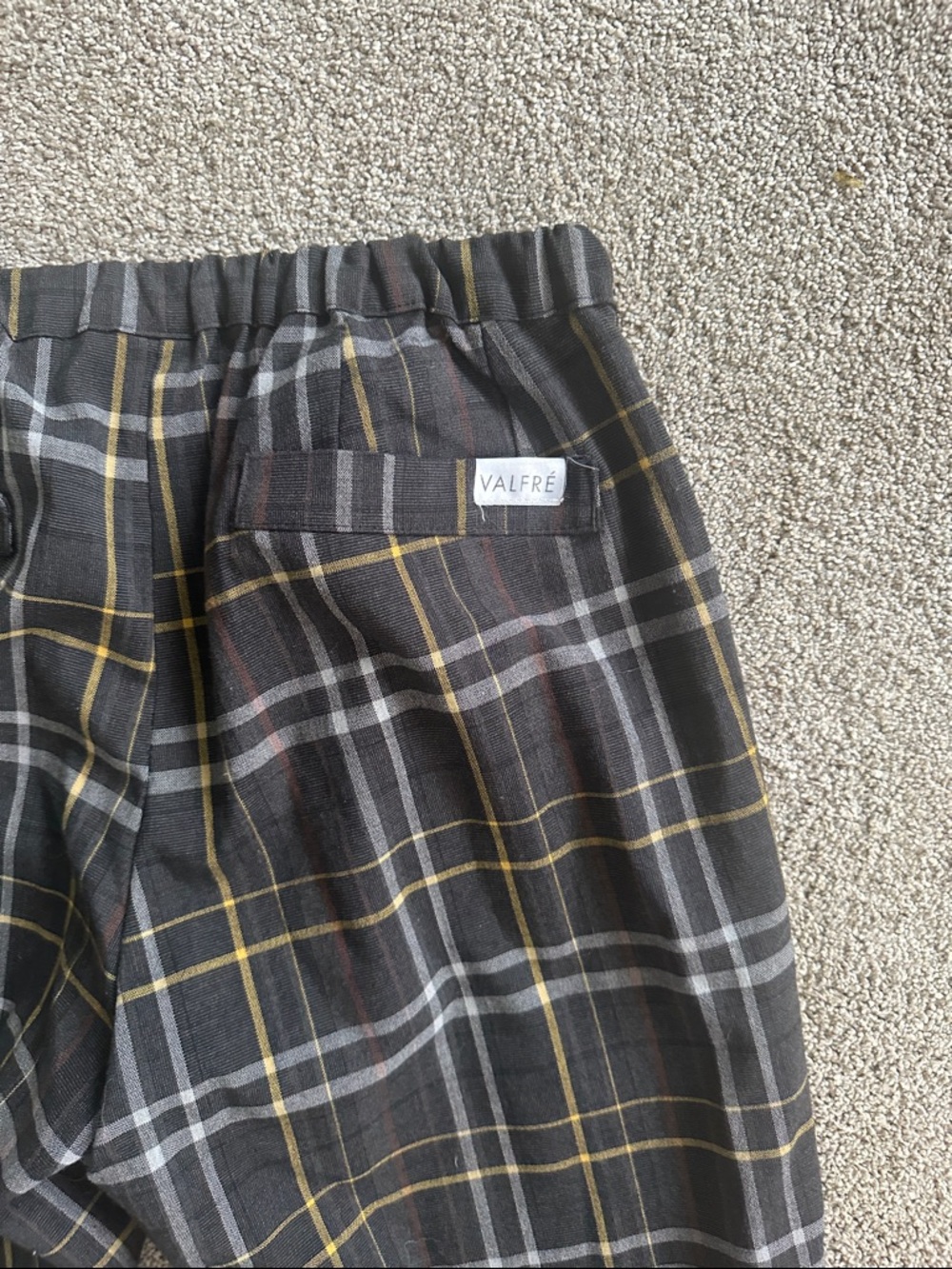 Valfre black Plaid Women's Straight-Leg Pants with Yellow Accents and gray M - Picture 5 of 5